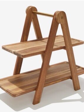 Macy Blackwell Collection Wood Tiered App Tray Acacia Serving Stand